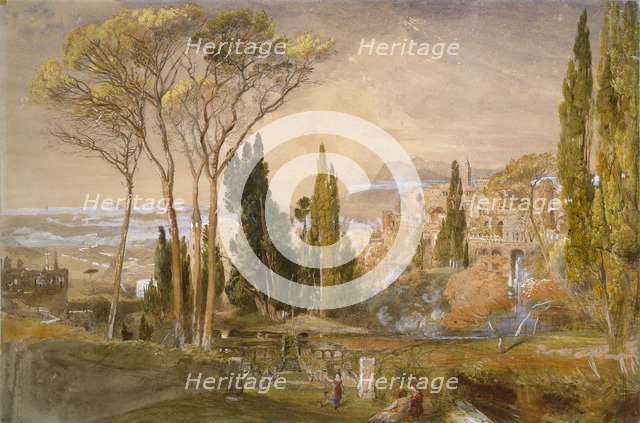The Villa d'Este at Tivoli, 1838. Artist: Samuel Palmer.