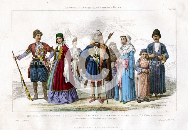 'Georgian, Circassian and Armenian Races', 1873. Artist: J Le Conte
