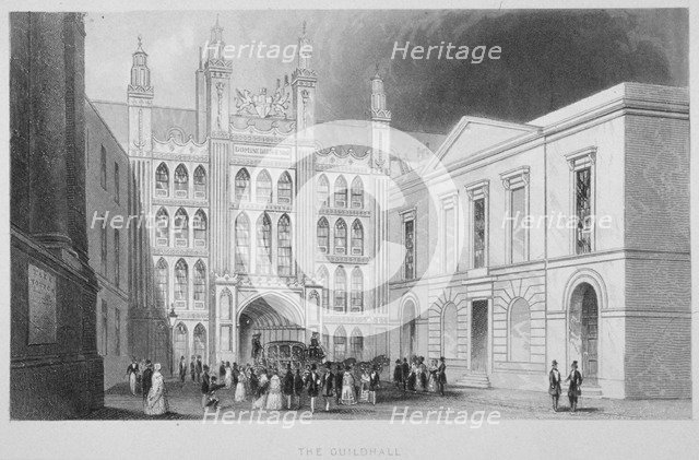 The Guildhall, City of London, 1847.                                     Artist: Albert Henry Payne