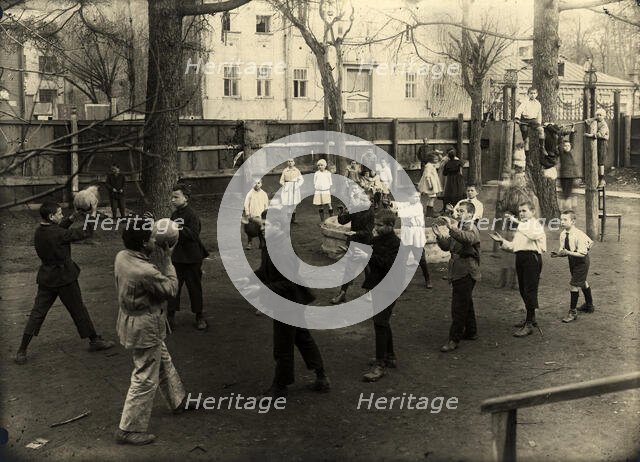 Moscow: Jewish orphanage named after the Comintern. Games in the garden, 1920-1929. Creator: Unknown.