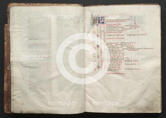 The Gotha Missal: Fol. 4v, Text , c. 1375. Creator: Master of the Boqueteaux (French); Workshop, and.