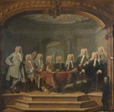 Patrons of the Aalmoezeniersweeshuis Orphanage in Amsterdam, 1729, 1729. Creator: Cornelis Troost.