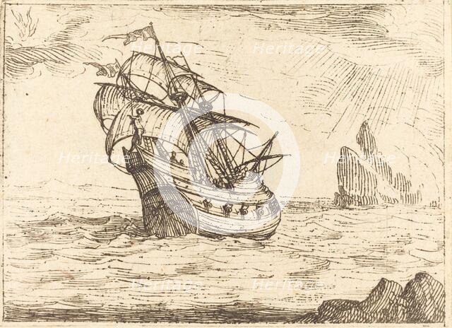 Ship Navigating Near Rocks. Creator: Jacques Callot.