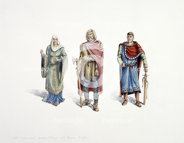Saxons and Normans, c11th century, (c1990-2010). Artist: Peter Dunn.