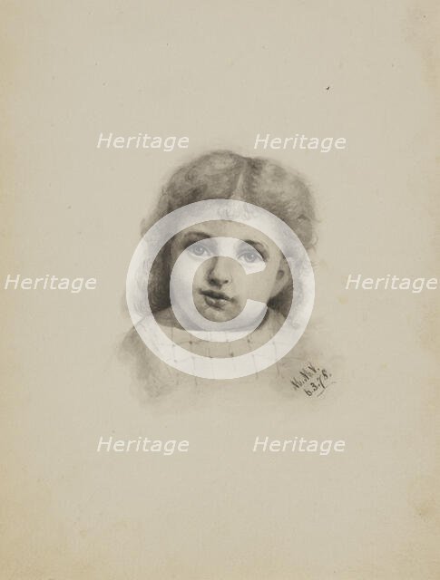 Untitled (Head of a Child), 1878. Creator: Mary Vaux Walcott.