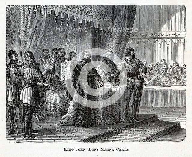 King John Signs Magna Carta, 1882. Artist: Anonymous  