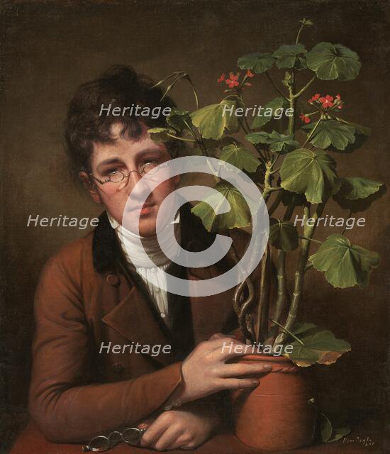 Rubens Peale with a Geranium, 1801. Creator: Rembrandt Peale.