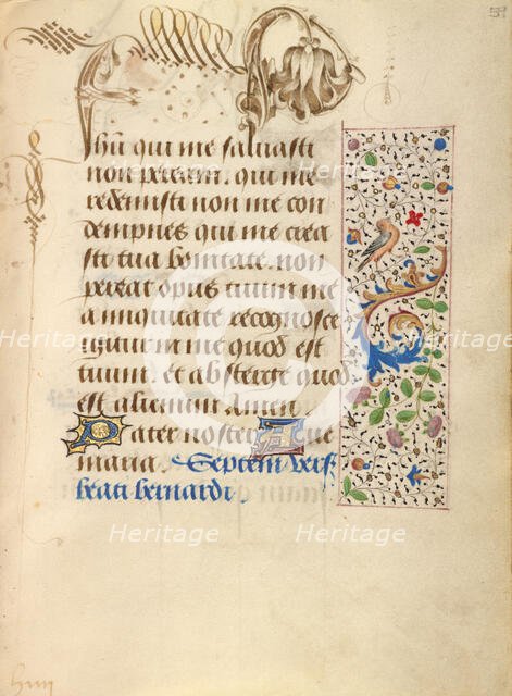Decorated Text Page; Prayer Book of Charles the Bold, 1469. Creator: Unknown.