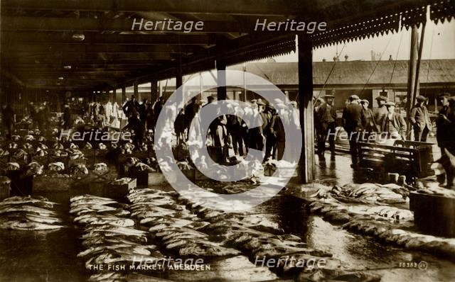 'The Fish Market, Aberdeen', late 19th-early 20th century.  Creator: Unknown.