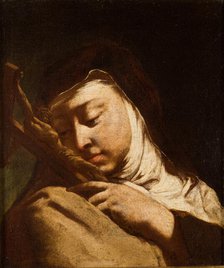 Saint Teresa of Ávila Contemplating the Cross, between 1740-1750. Creator: Domenico Maggiotto.