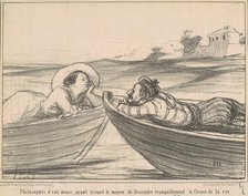 Philosophes d'eau douce ..., 19th century. Creator: Honore Daumier.
