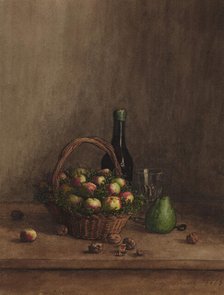 Still Life with Basket of Apples, 1863. Creator: Leon Bonvin.