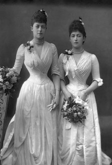 The Princesses Victoria (1868-1935) and Maud (1869-1938) of Wales, 1890. Creator: W&D Downey.