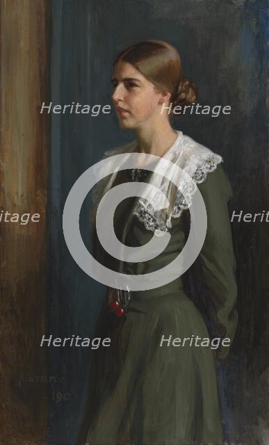 Portrait of Mrs. Michaela Pooley (née Krohn), c1890s. Creator: Albert Edelfelt.