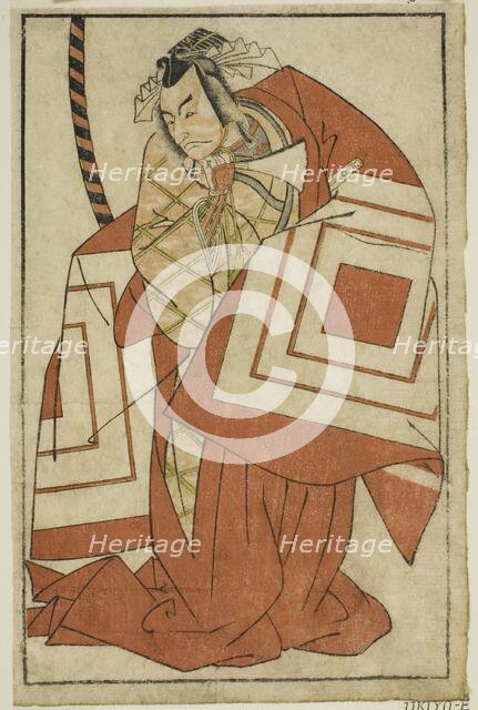 The Actor Ichikawa Danjuro V as Watanabe Kiou Takiguchi (?) in the Play Nue no Mori..., c. 1770. Creator: Shunsho.