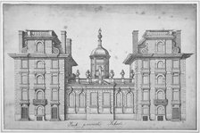 Elevation of St Paul's School, City of London, 1670.                                                Artist: Anon