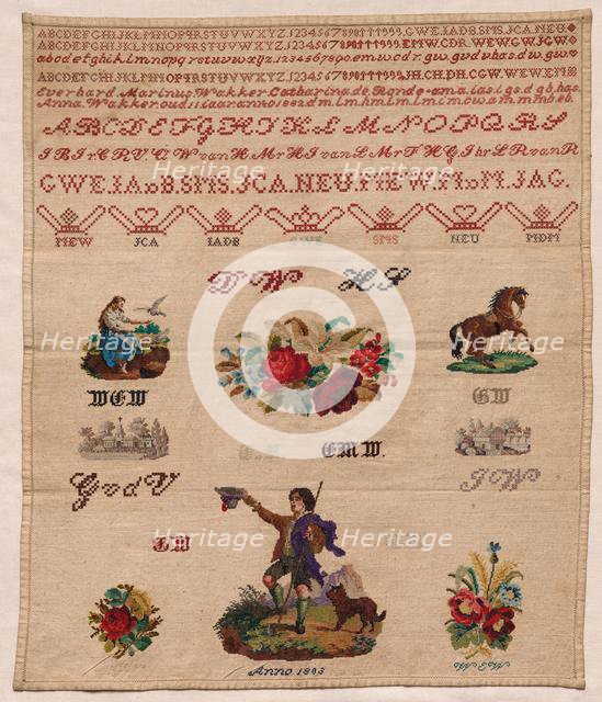 Sampler, 1882. Creator: Unknown.