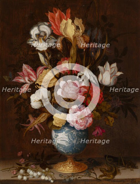 Flowers in a Wan-Li Vase, c1620-1650. Creator: Balthasar van der Ast.