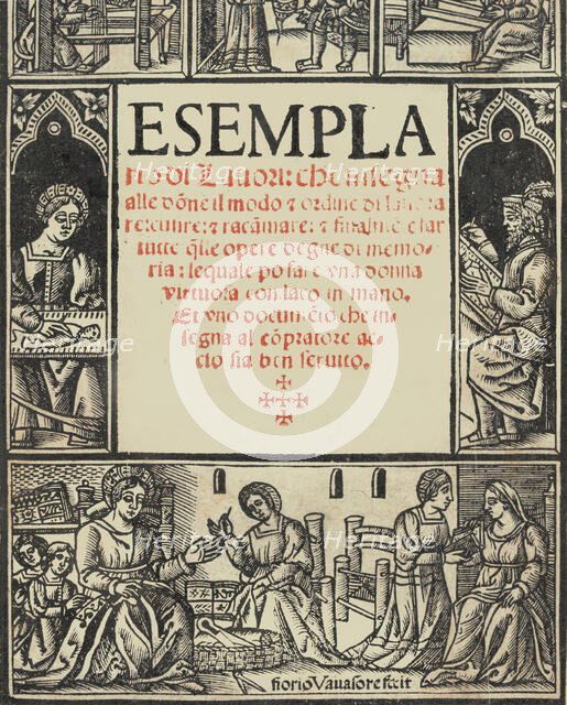 Esemplario di Lauori..., title page (recto), August 1, 1532. Creators: Giovanni Andrea Vavassore, Florio Vavassore.