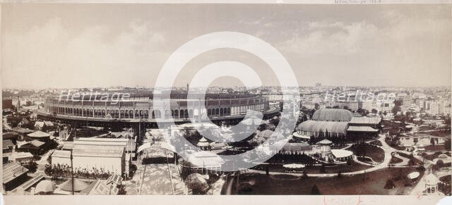 Panorama of the Universal Exhibition of 1867, Champ-de-Mars, 7th arrondissement, Paris, 1867. Creator: Frederic Martens.