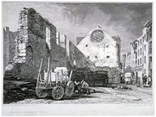 Ruins of the Bishop of Winchester's palace, Southwark, London, 1828. Artist: John Sell Cotman