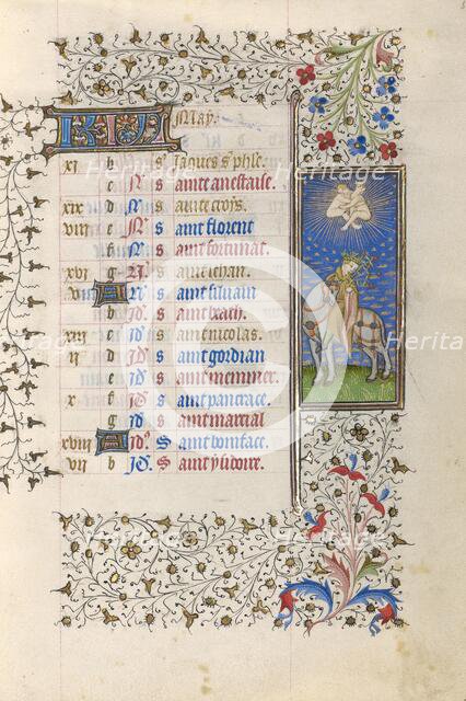 A Horseman; Book of Hours, about 1415-1420. Creator: Workshop of the Master of the Rohan Hours.