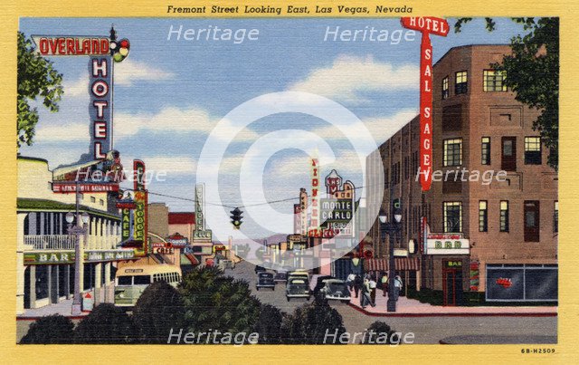 'Fremont Street looking East, Las Vegas, Nevada', postcard, 1946. Artist: Unknown