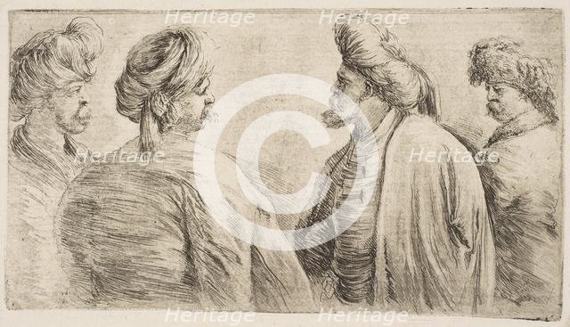 Four Turks, Half Length, ca. 1662. Creator: Stefano della Bella.