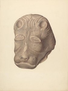 Lion's Head (one of pair), c. 1940. Creator: Edward DiGennero.