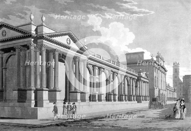 Principal front of the Bank of England, City of London, 1790.                                    Artist: Thomas Malton II