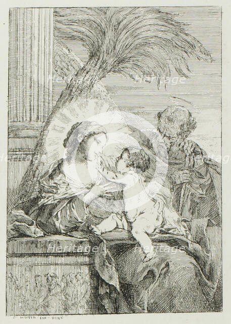 Rest of the Holy Family in Egypt, 1764. Creator: Charles Hutin.