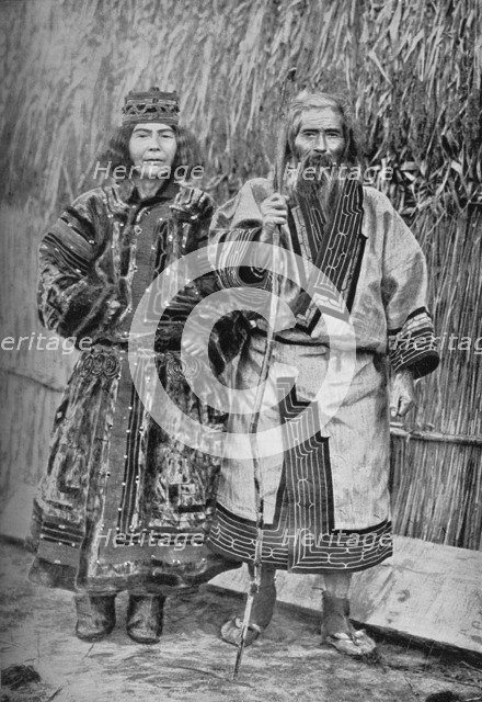 An Ainu and his wife, Japan, 1902. Artist: Kajima & Suwo.