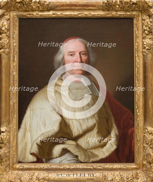 Cardinal Andre Hercule de Fleury, c1728.  Creators: Workshop of Hyacinthe Rigaud, Hyacinthe Rigaud.