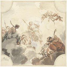Design for a ceiling painting with Diana and Endymion, 1726. Creator: Jacob de Wit.