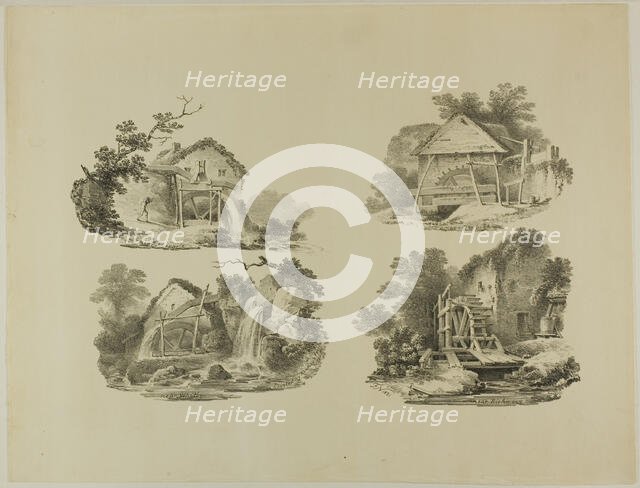 Mill Wheels near Abergele, Denbigh, Whitby, Richmond, n.d. Creator: Francis Nicholson.