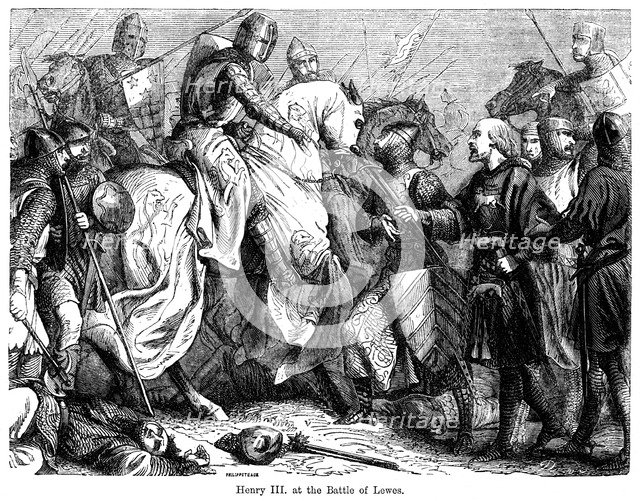 Henry III at the battle of Lewes, 14th May 1264.Artist: Felix Henri Emmanuel Philippoteaux