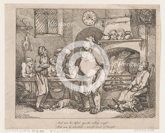 And Now His Lifted Eyes The Ceiling Sought..., 1787., 1787. Creator: Thomas Rowlandson.