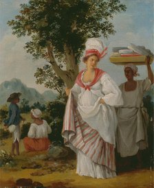 A West Indian Creole Woman Attended by her Black Servant, ca. 1780. Creator: Agostino Brunias.