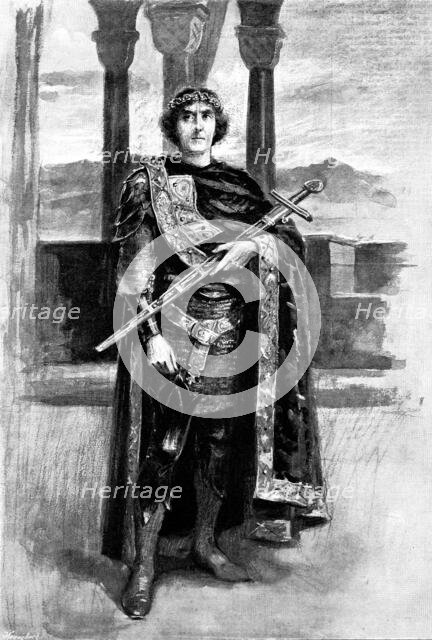 Mr. Henry Irving as King Arthur, 1895. Creator: George Meisenbach.