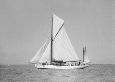 The yawl 'Suzanne' under sail, 1911. Creator: Kirk & Sons of Cowes.