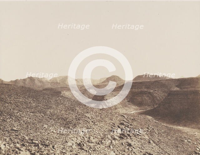 Nubie, Environs d'Ibrim, Chaine Arabique - Vue d'un Ravin, 1851-52. Creator: Félix Teynard.