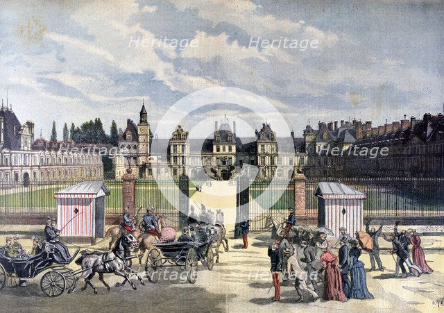 Arrival of the president of the Republique, Château de Fontainebleau, 1892. Artist: Henri Meyer