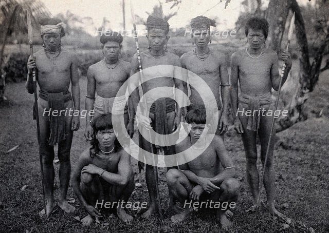 Sarawak: a group of Kelabit men, c1900. Creator: Unknown.