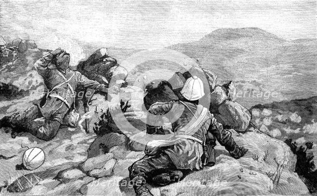 The Transvaal War: all that we saw of the Boers at Majuba Hill, 1881.  Creator: Unknown.