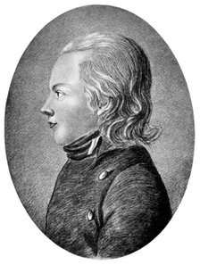 Novalis (Friedrich von Hardenberg), German Romantic poet and novelist, c1800. Artist: Unknown