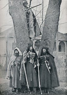 Caucasian soldiers, 1912. Artist: Unknown.
