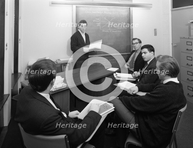 Economics tutorial, Sheffield University, Sheffield, South Yorkshire, 1967. Artist: Michael Walters