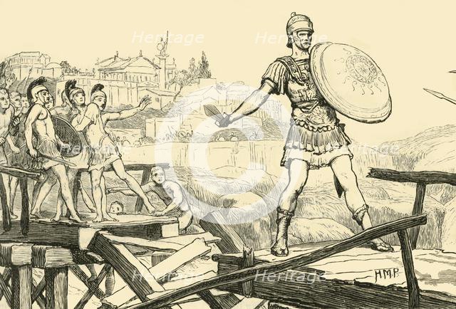 'Horatius Cocles Defending The Bridge', 1890. Creator: Unknown.