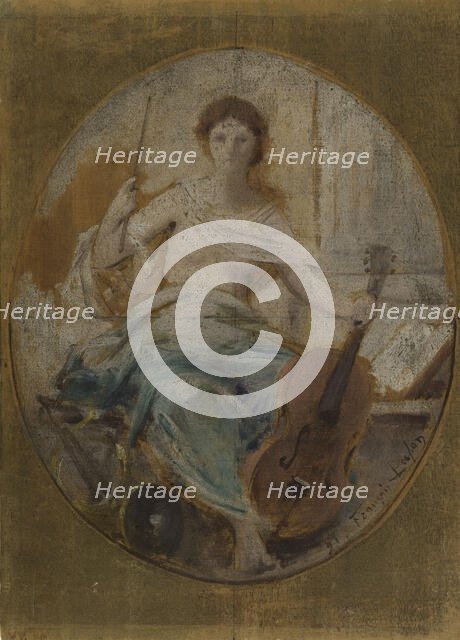 Esquisse pour le théâtre du Châtelet : La musique, 1891. Creator: Francois Lafon.