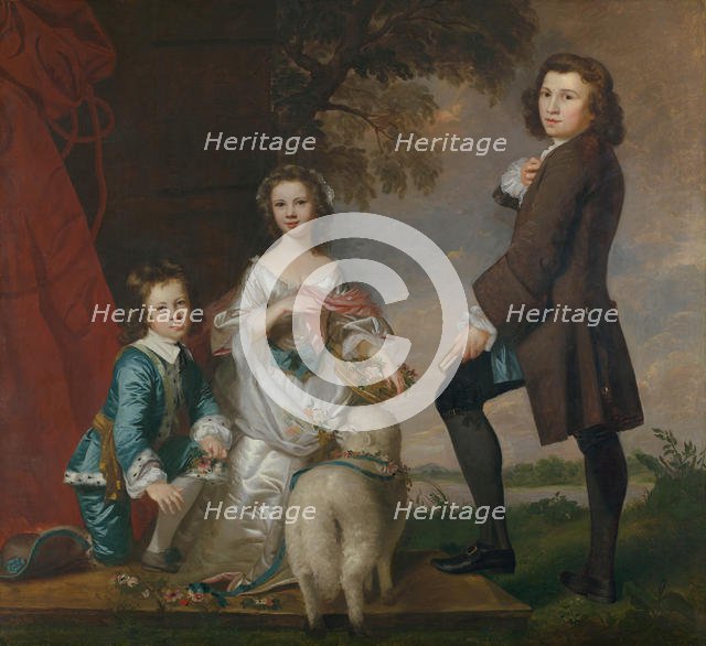 Thomas (1740-1825) and Martha Neate (1741-after 1795) with His Tutor, Thomas Needham, 1748. Creator: Sir Joshua Reynolds.